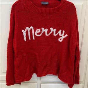 Wooden Ships Red 'Merry' Crew Neck Sweater